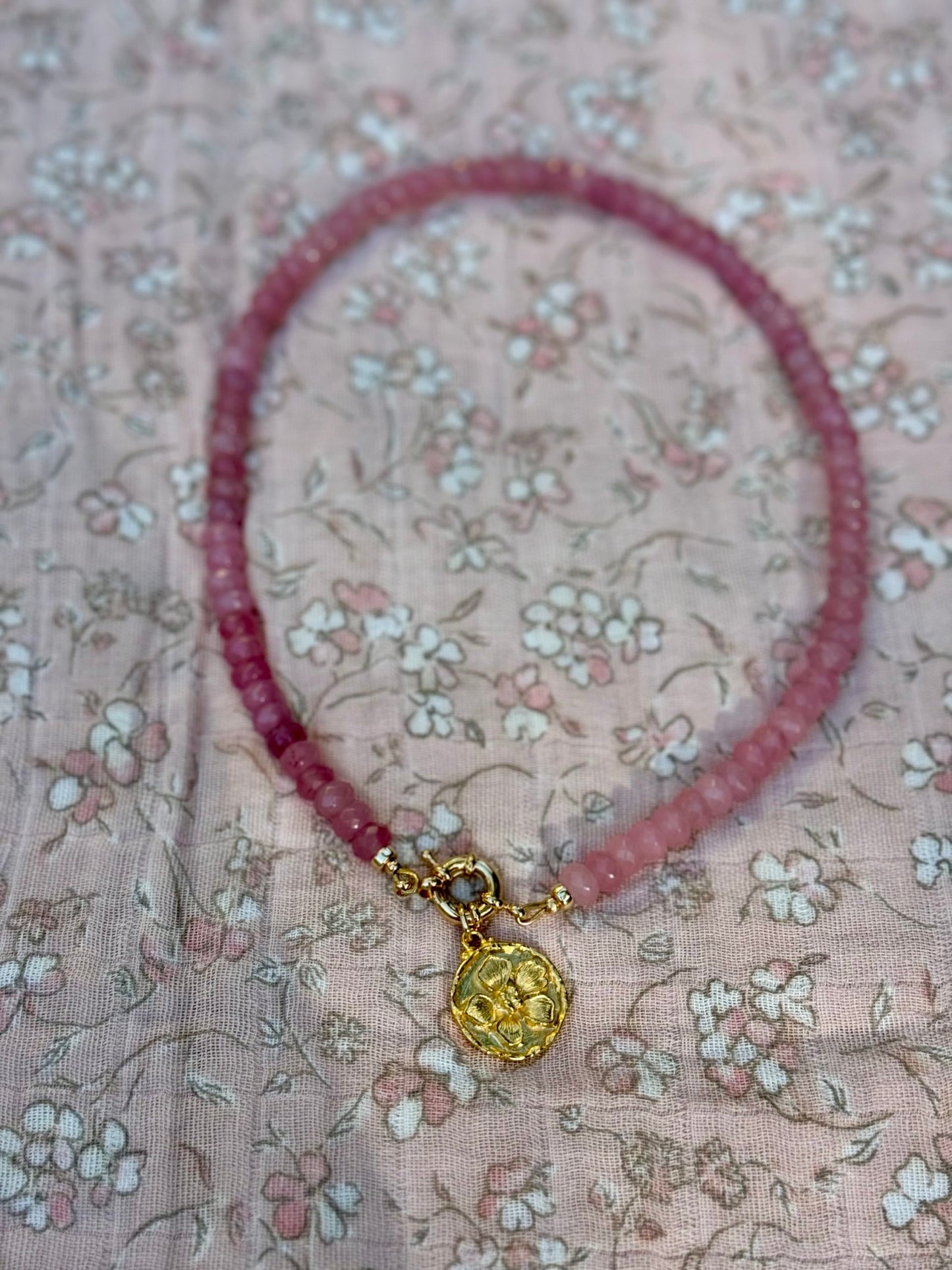 Gold disc Flower Charm