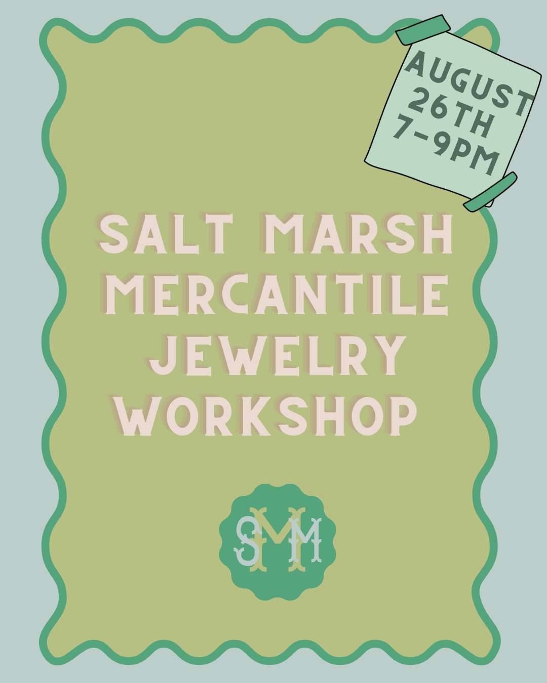 Jewelry Workshop August 26th