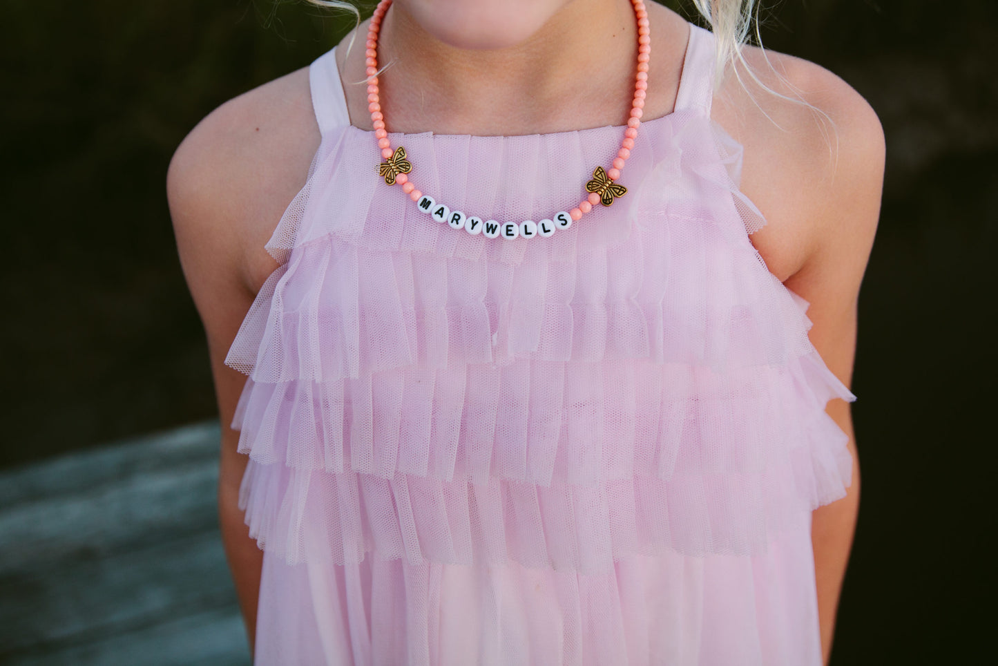 Coral Girls Personalized Necklace