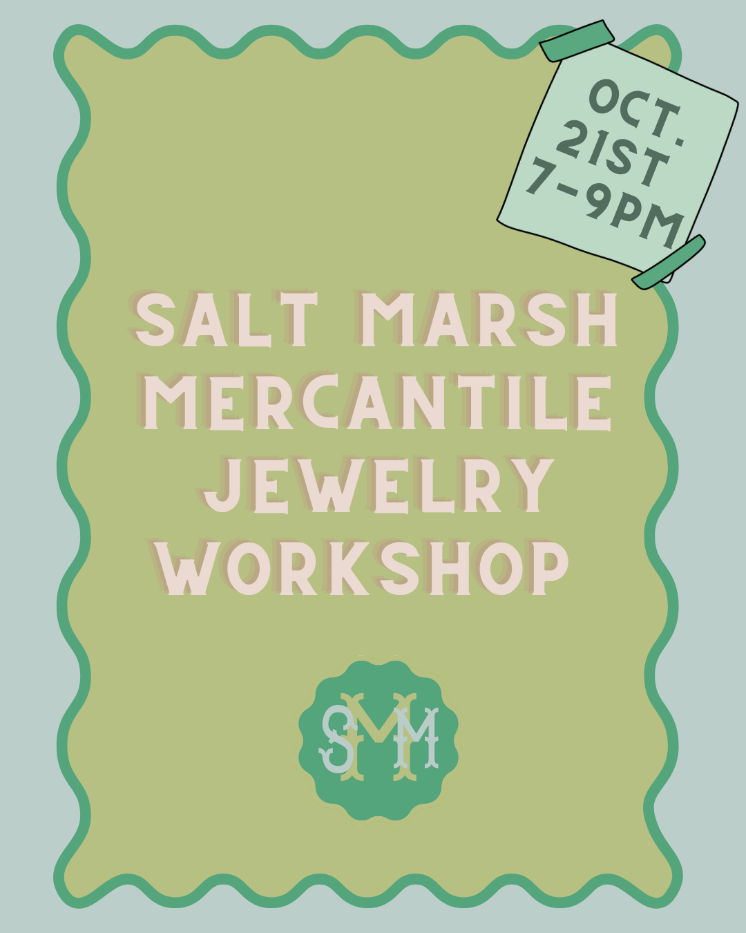 Jewelry Workshop October 21st